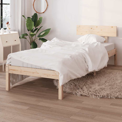 vidaXL Bed Frame | Natural Wood | Solid Pine Wood | Single | Durable | Bed Frame