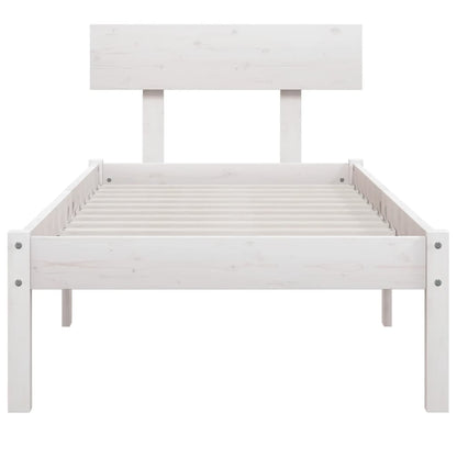 vidaXL Bed Frame | White | Solid Pinewood | Single | Durable | Bed Frame