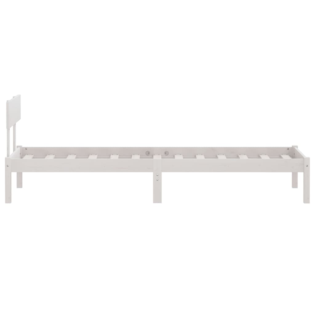 vidaXL Bed Frame | White | Solid Pinewood | Single | Durable | Bed Frame