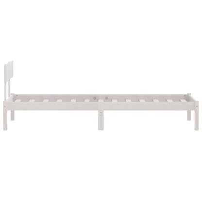 vidaXL Bed Frame | White | Solid Pine Wood | Single | Sturdy | Bed Frame