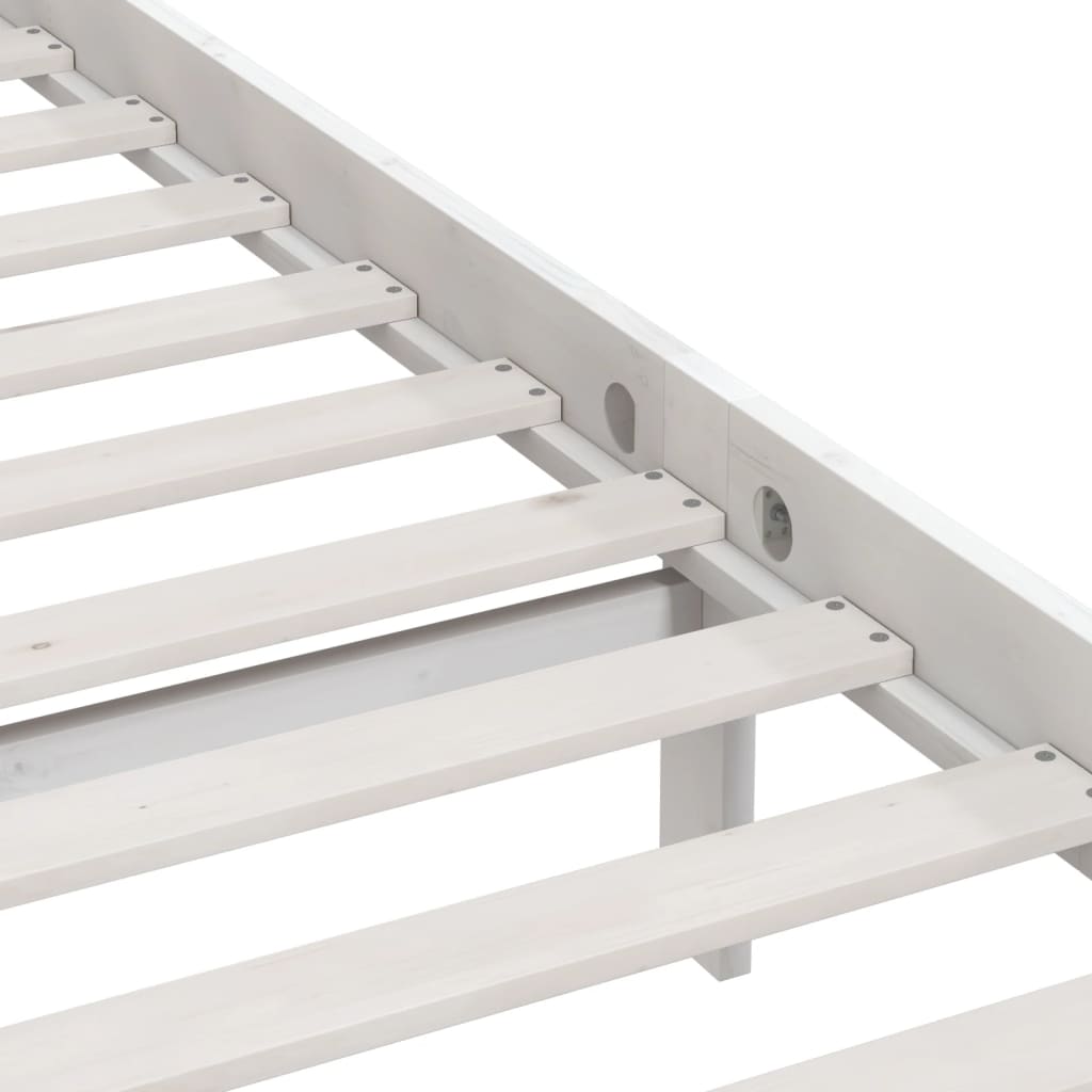 vidaXL Bed Frame | White | Solid Pine Wood | Single | Sturdy | Bed Frame