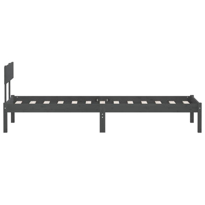 vidaXL Bed Frame | Grey | Solid pine wood | Single | Classic/Traditional