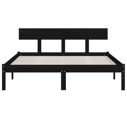vidaXL Bed Frame without Mattress Black Solid Wood 120x200 cm