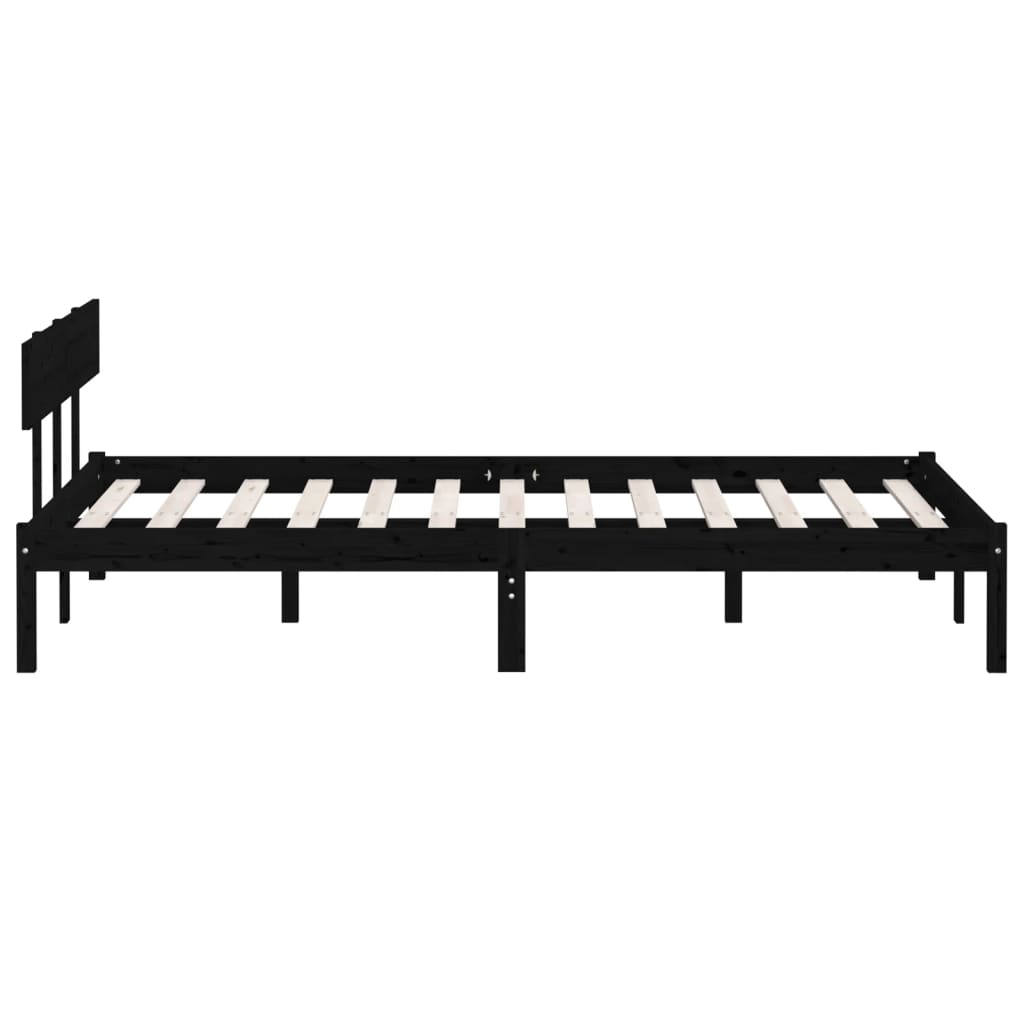 vidaXL Bed Frame without Mattress Black Solid Wood 120x200 cm