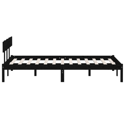 vidaXL Bed Frame without Mattress Black Solid Wood 120x200 cm
