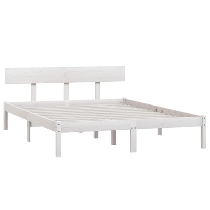 vidaXL Bed Frame without Mattress White Solid Wood 140x200 cm