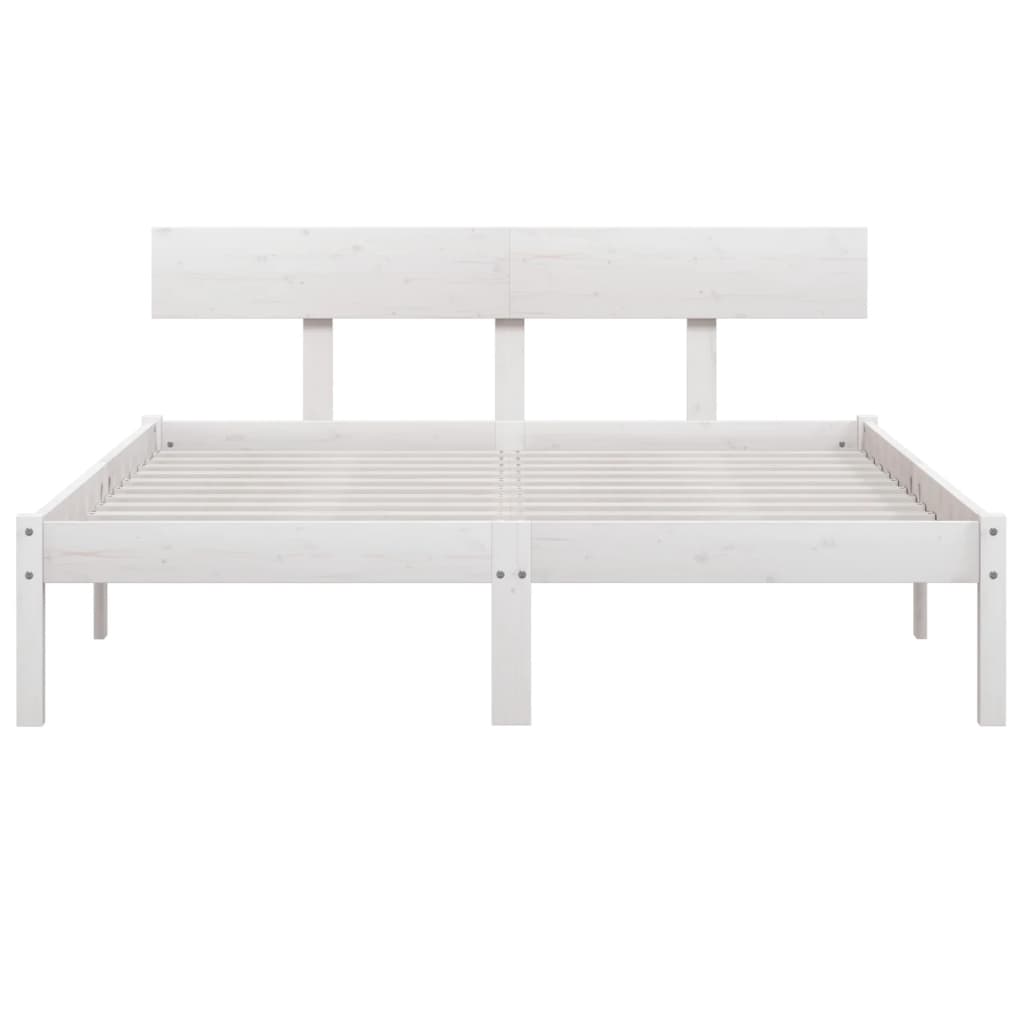 vidaXL Bed Frame without Mattress White Solid Wood 140x200 cm