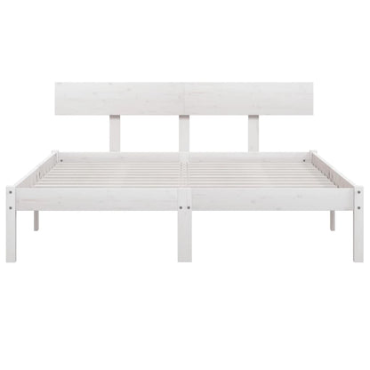 vidaXL Bed Frame without Mattress White Solid Wood 140x200 cm