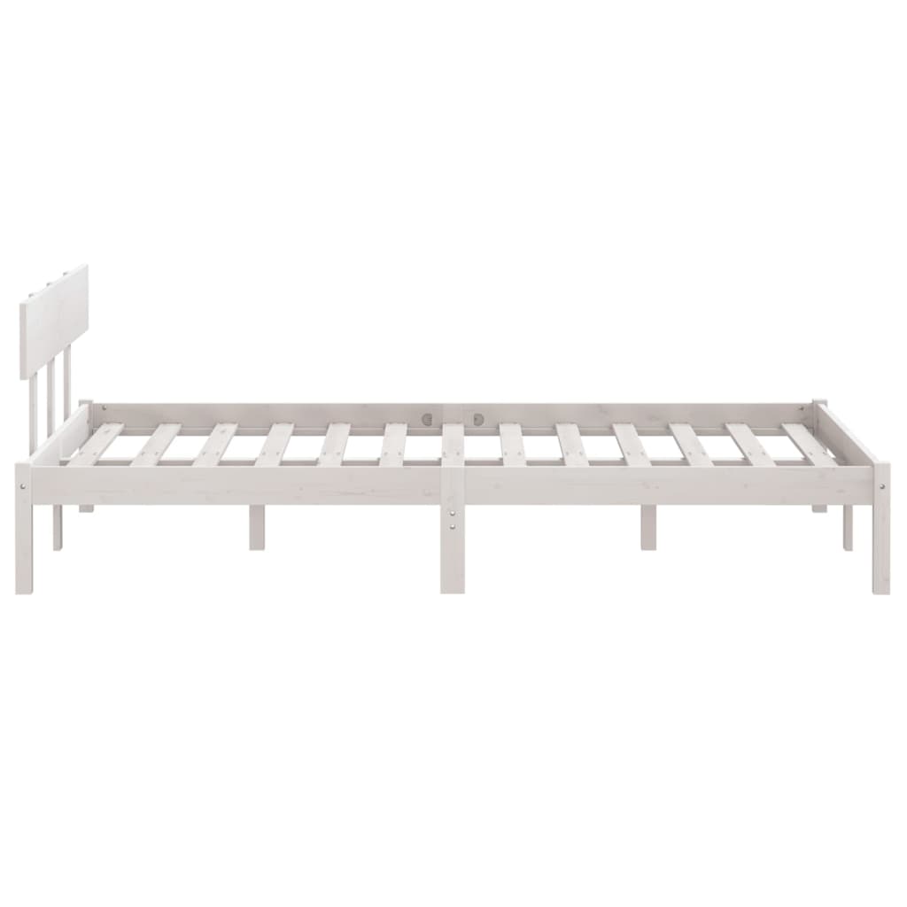 vidaXL Bed Frame without Mattress White Solid Wood 140x200 cm