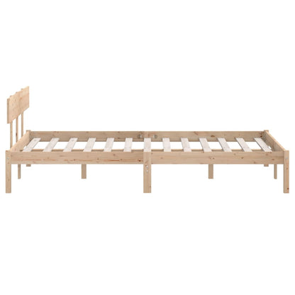 vidaXL Bed Frame | Pinewood natural | Solid pinewood | King Size | Durable