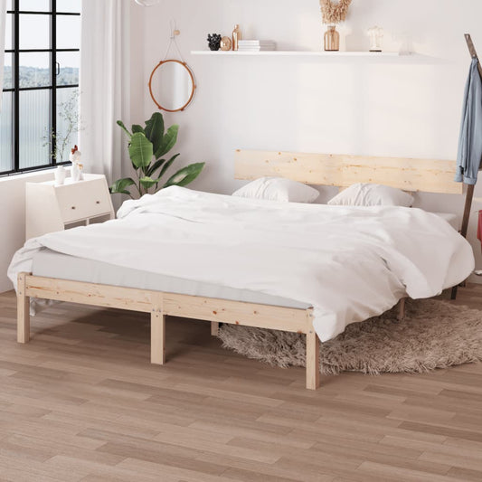 vidaXL Bed Frame | Natural Pine | Solid pinewood | Double | Durable | Bed Frame