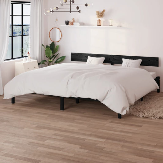 vidaXL Bed Frame | Black | Solid pinewood | Super King |  Sturdy | Bed Frame