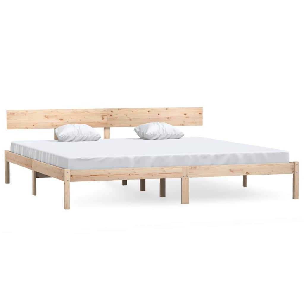vidaXL Bed Frame | Natural wood | Solid pine wood (untreated) | Double |  Tough