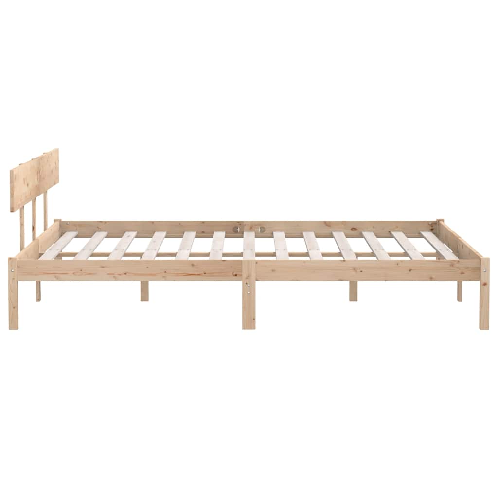 vidaXL Bed Frame | Natural wood | Solid pine wood (untreated) | Double |  Tough