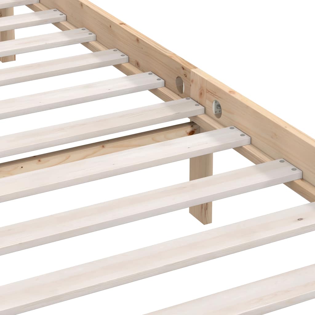 vidaXL Bed Frame | Natural wood | Solid pine wood (untreated) | Double |  Tough