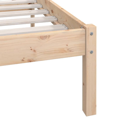 vidaXL Bed Frame | Natural wood | Solid pine wood (untreated) | Double |  Tough