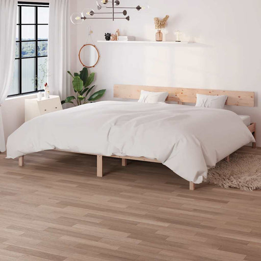 vidaXL Bed Frame | Natural wood | Solid pine wood (untreated) | Double |  Tough