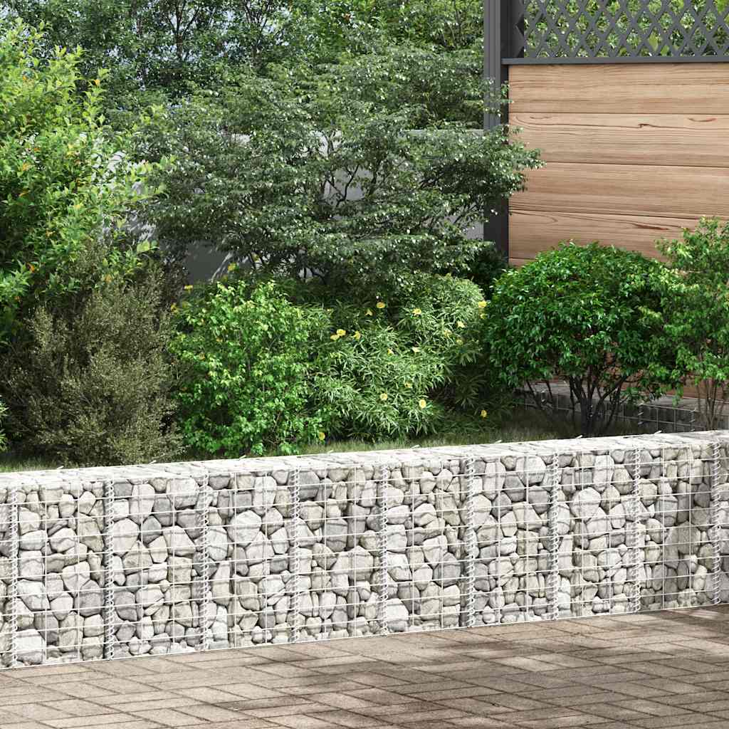 vidaXL Gabion Raised Bed | Silver | Iron | 30x30x50 cm | Heavy Weight Endurance