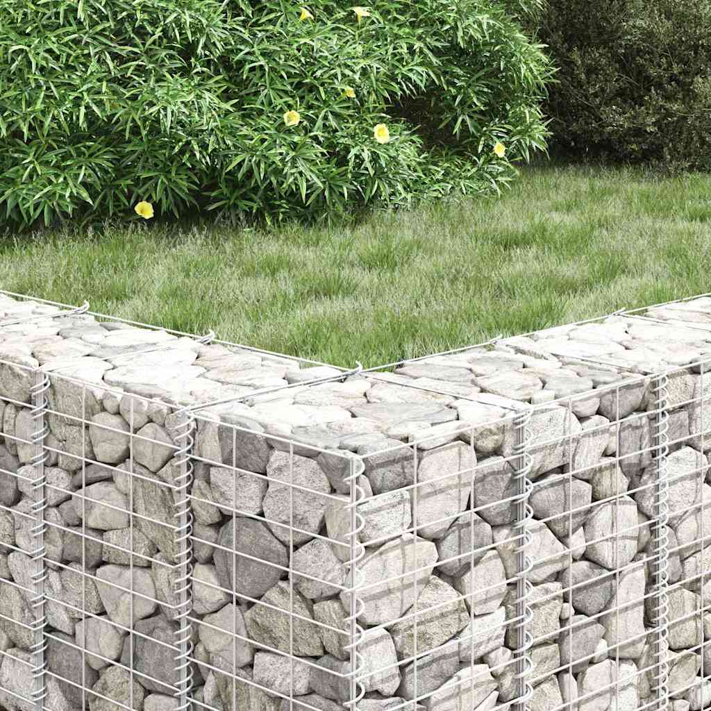 vidaXL Gabion Raised Bed | Silver | Iron | 30x30x50 cm | Heavy Weight Endurance