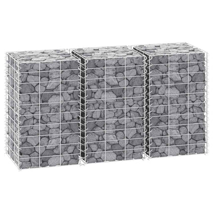 vidaXL Gabion Raised Bed | Silver | Iron | 30x30x50 cm | Heavy Weight Endurance