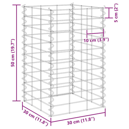 vidaXL Gabion Raised Beds 3 pcs 30x30x50 cm Iron