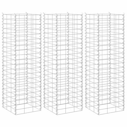 vidaXL Gabion Raised Beds 3 pcs 30x30x100 cm Iron