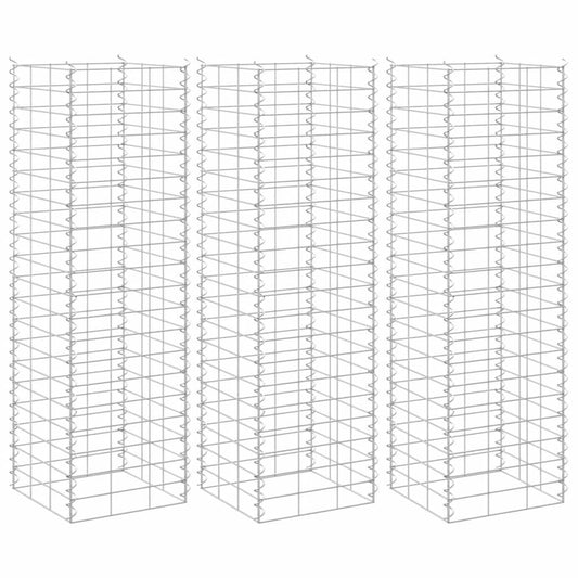vidaXL Gabion Raised Beds 3 pcs 30x30x100 cm Iron