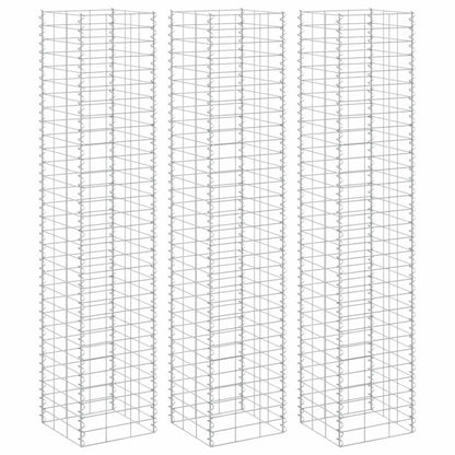 151250 vidaXL Gabion Raised Beds 3 pcs 30x30x150 cm Iron