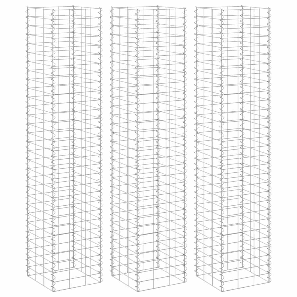 vidaXL Gabion Raised Beds 3 pcs 30x30x150 cm Iron