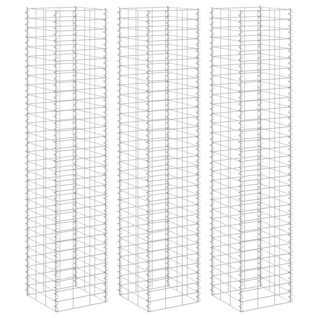 vidaXL Gabion Raised Beds 3 pcs 30x30x200 cm Iron
