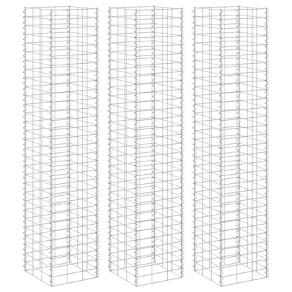 vidaXL Gabion Raised Beds 3 pcs 30x30x200 cm Iron