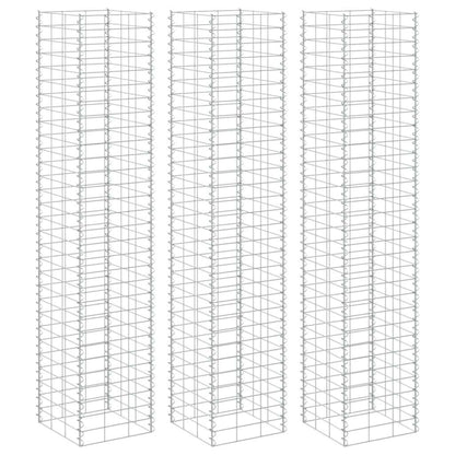 151251 vidaXL Gabion Raised Beds 3 pcs 30x30x200 cm Iron