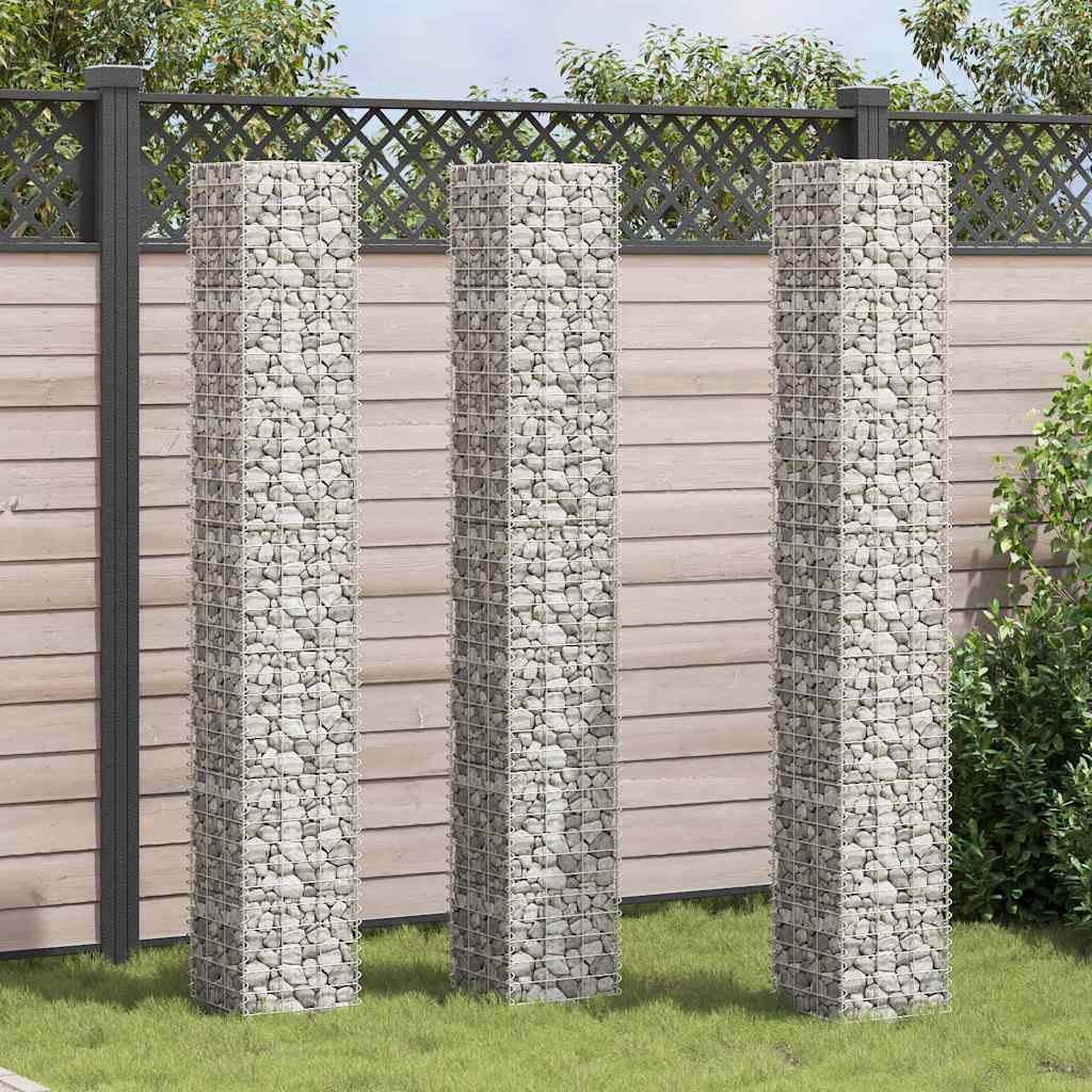 151251 vidaXL Gabion Raised Beds 3 pcs 30x30x200 cm Iron