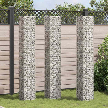 151251 vidaXL Gabion Raised Beds 3 pcs 30x30x200 cm Iron