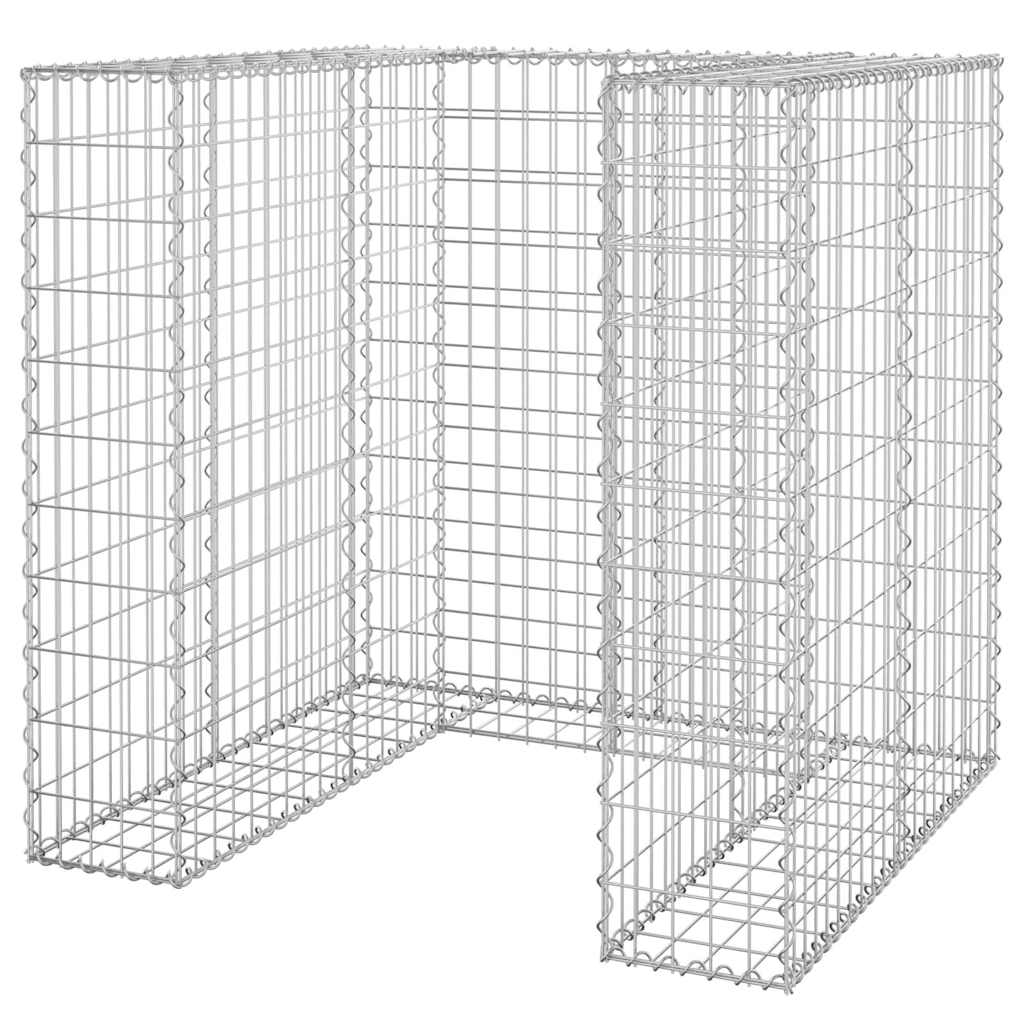 vidaXL Gabion Wall for Garbage Bin Galvanised Steel 110x100x110 cm