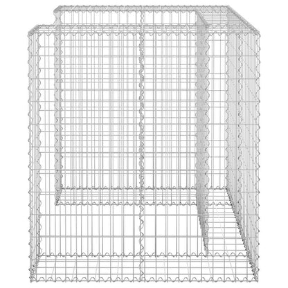vidaXL Gabion Wall for Garbage Bin Galvanised Steel 110x100x110 cm