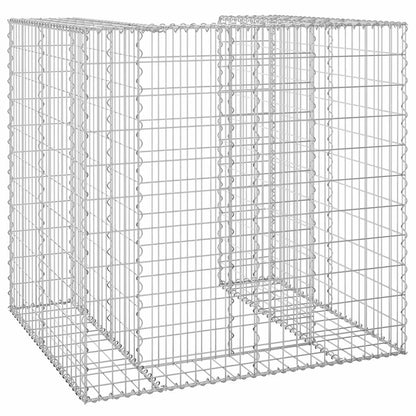 vidaXL Gabion Wall for Garbage Bin Galvanised Steel 110x100x110 cm