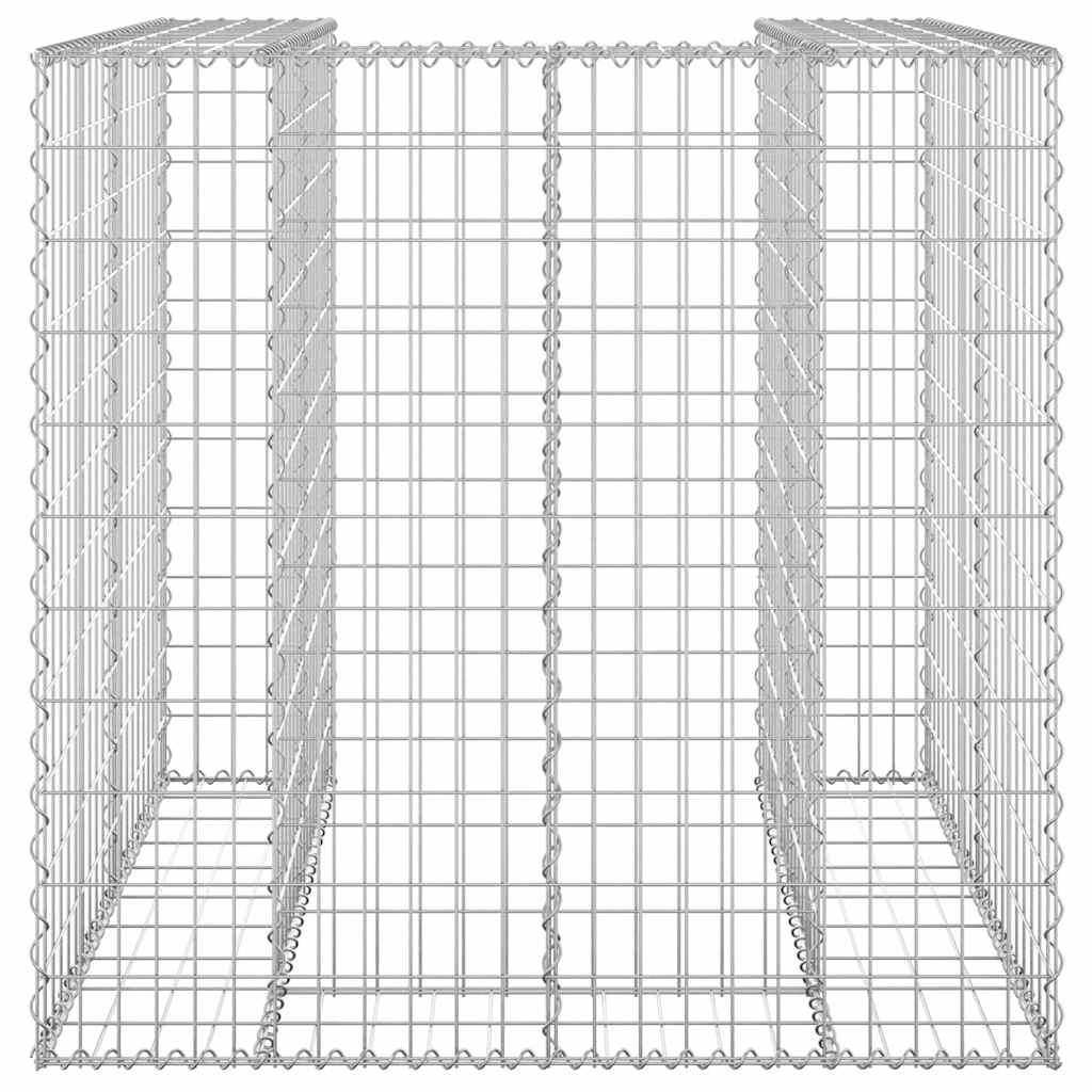 vidaXL Gabion Wall for Garbage Bin Galvanised Steel 110x100x110 cm