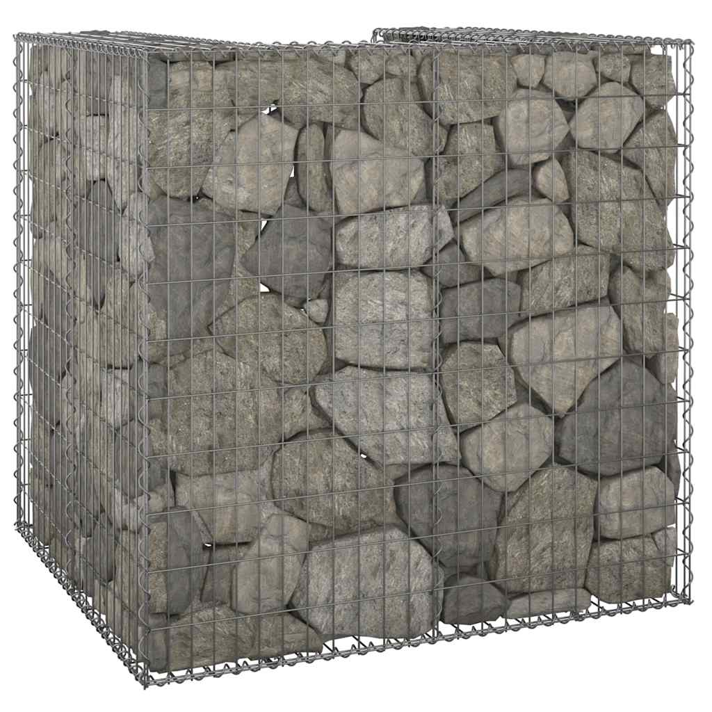 vidaXL Gabion Wall for Garbage Bin Galvanised Steel 110x100x110 cm