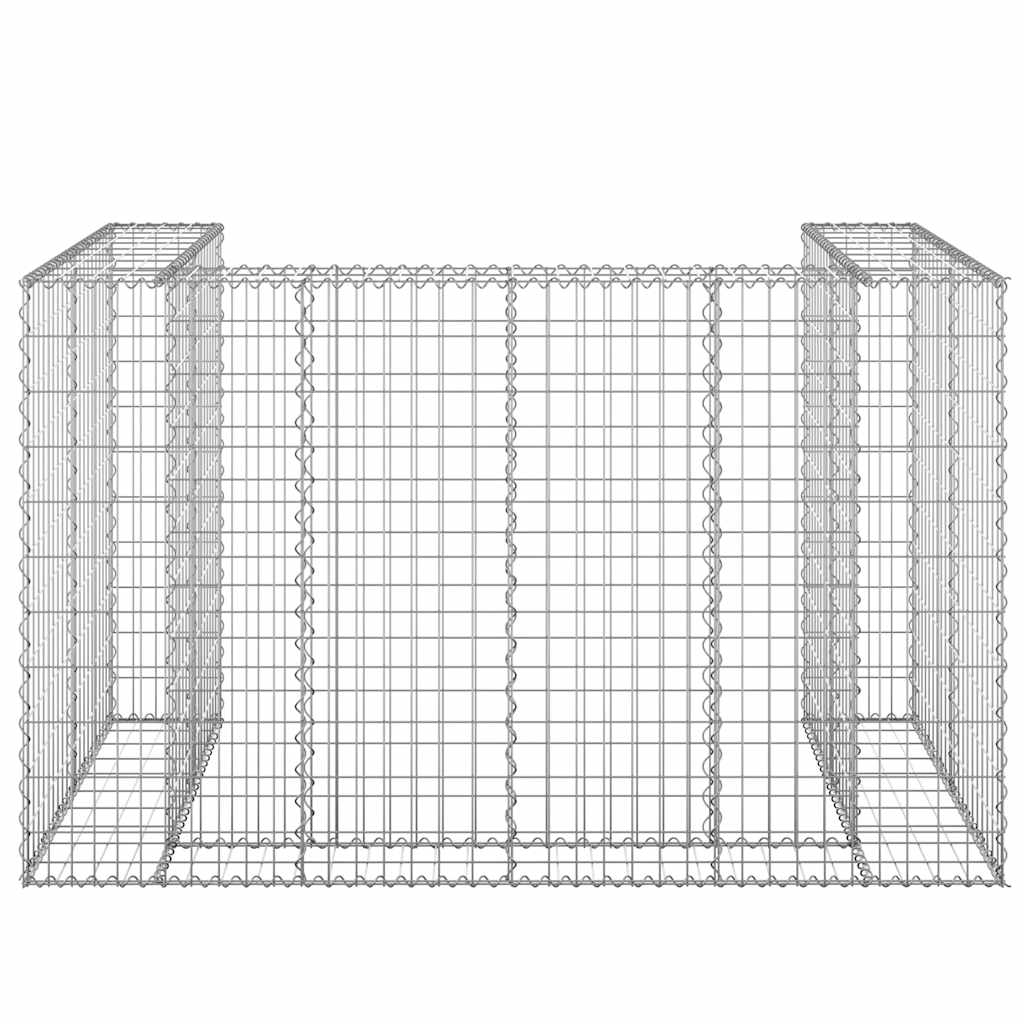 vidaXL Gabion Wall for Garbage Bins Galvanised Steel 180x100x110 cm