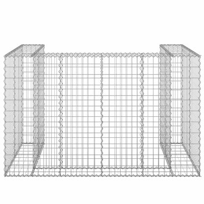 vidaXL Gabion Wall for Garbage Bins Galvanised Steel 180x100x110 cm