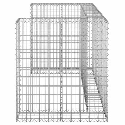 vidaXL Gabion Wall for Garbage Bins Galvanised Steel 180x100x110 cm
