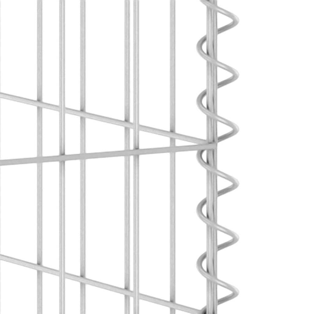 vidaXL Gabion Wall for Garbage Bins Galvanised Steel 180x100x110 cm