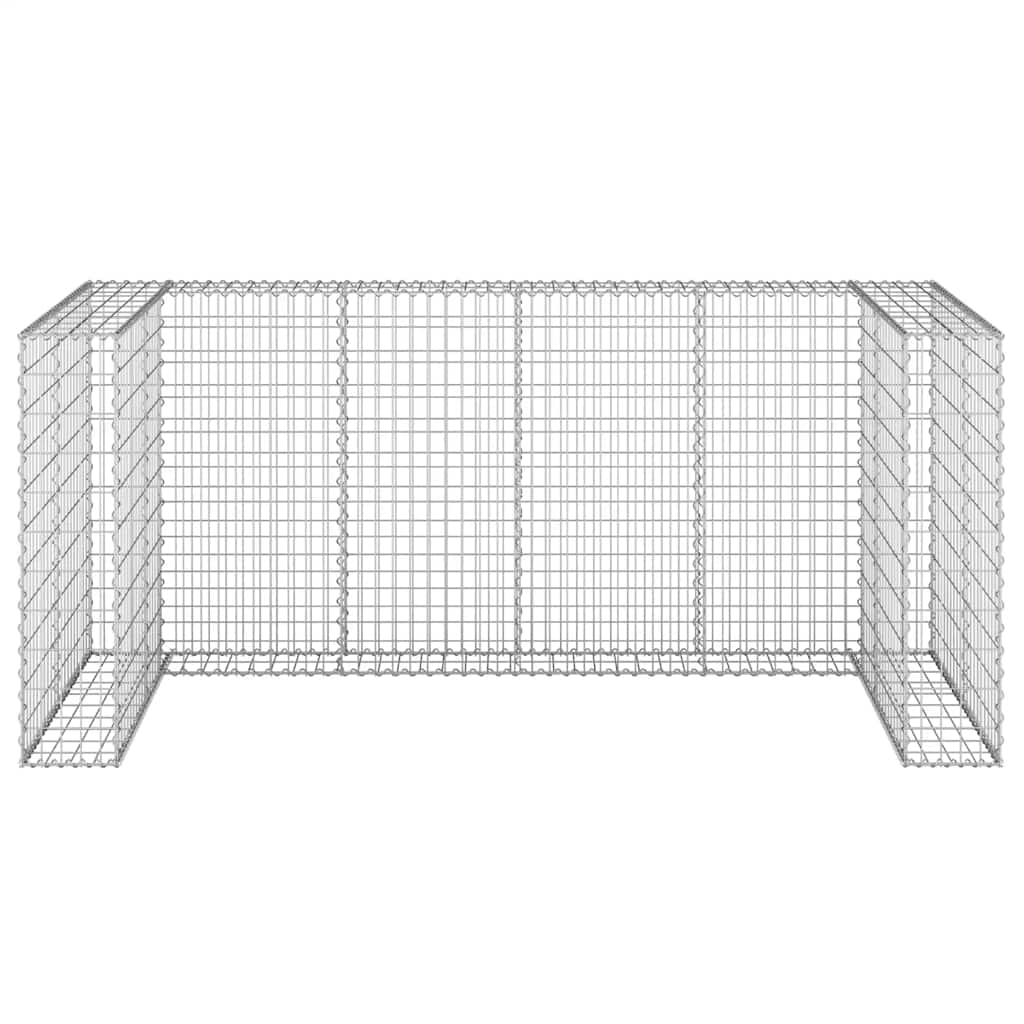 vidaXL Gabion Wall for Garbage Bins Galvanised Steel 254x100x110 cm