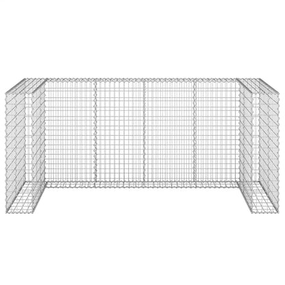 vidaXL Gabion Wall for Garbage Bins Galvanised Steel 254x100x110 cm