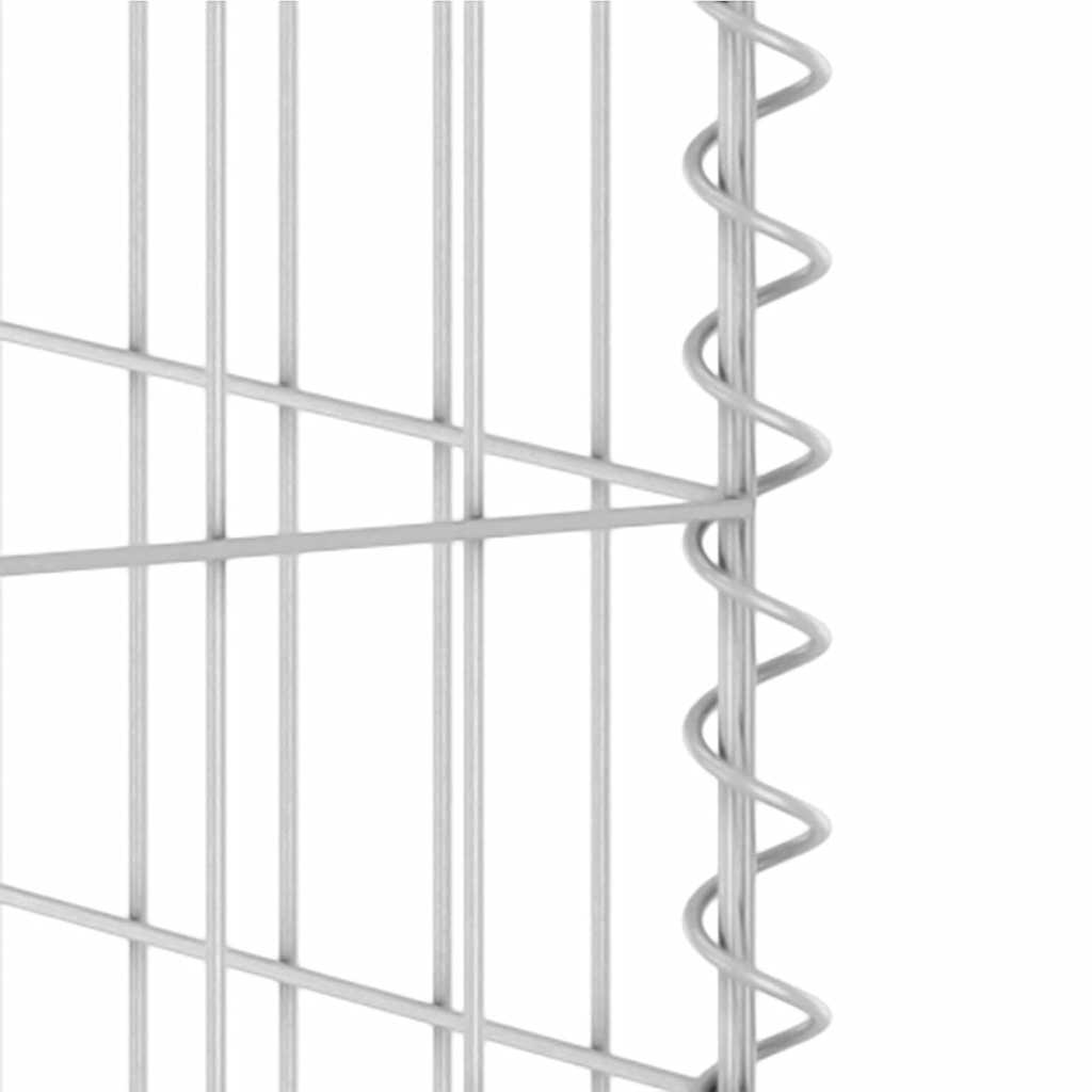 vidaXL Gabion Wall for Garbage Bins Galvanised Steel 254x100x110 cm