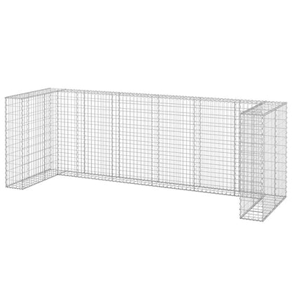 vidaXL Gabion Wall for Garbage Bins Galvanised Steel 325x100x110 cm