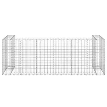 vidaXL Gabion Wall for Garbage Bins Galvanised Steel 325x100x110 cm