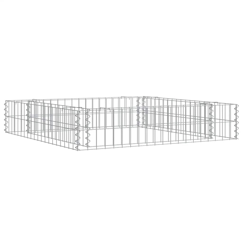 vidaXL Gabion Raised Bed Galvanised Steel 100x100x20 cm