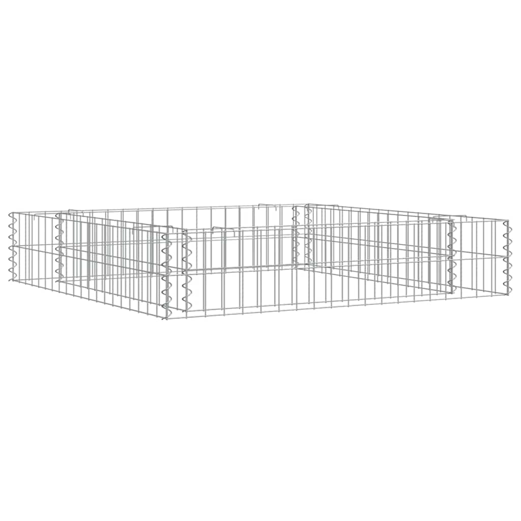 vidaXL Gabion Raised Bed Galvanised Steel 100x100x20 cm